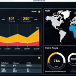 **Early Warning System Dashboard:** A futuristic cybersecurity dashboard displaying predictive analysis of network traffic with alerts highlighting potential threats. Focus on data visualization, machine learning algorithms at work, and an interface understandable to a security analyst.