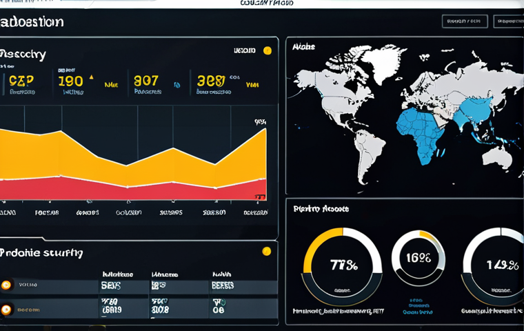 **Early Warning System Dashboard:** A futuristic cybersecurity dashboard displaying predictive analysis of network traffic with alerts highlighting potential threats. Focus on data visualization, machine learning algorithms at work, and an interface understandable to a security analyst.