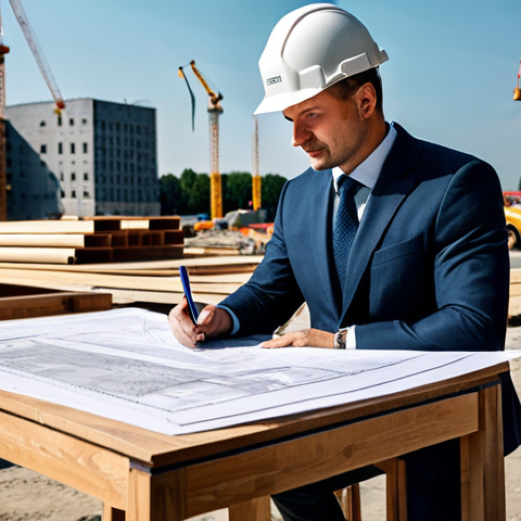 **

"A professional architect, fully clothed in a stylish yet modest outfit, reviewing blueprints at a construction site in Warsaw, Poland. Sunlight, cranes in the background, hard hat on a nearby table, safe for work, perfect anatomy, natural proportions, appropriate attire, high resolution, professional."

**