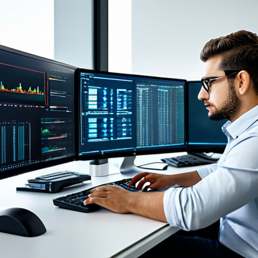 AI 산업의 주요 채용 포지션 - Data Engineer at Work**
"A data engineer working at a computer in a modern office, surrounded by se...