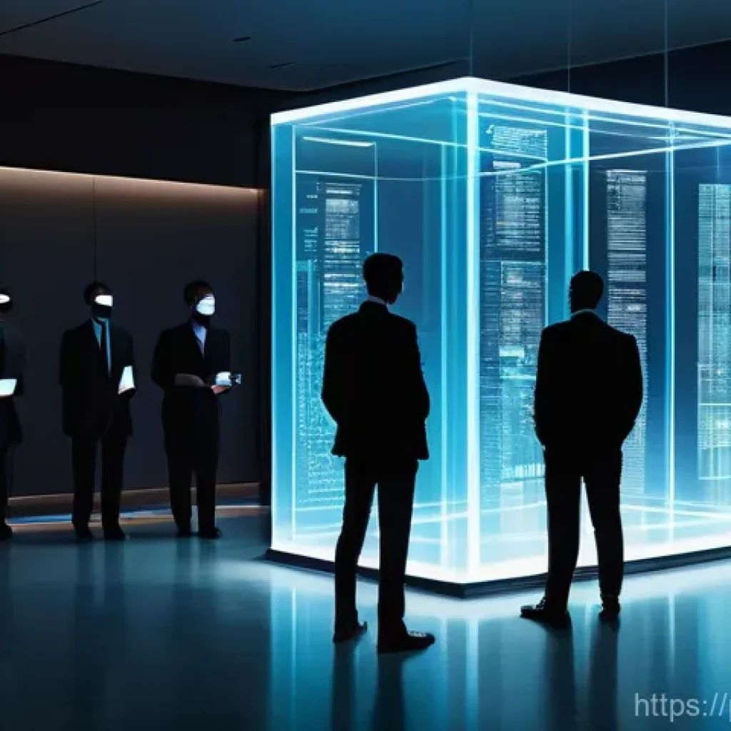 머신러닝 모델의 성능 측정 방법 - A sophisticated AI recruitment system, depicted as a sleek, towering digital monolith with glowing c...