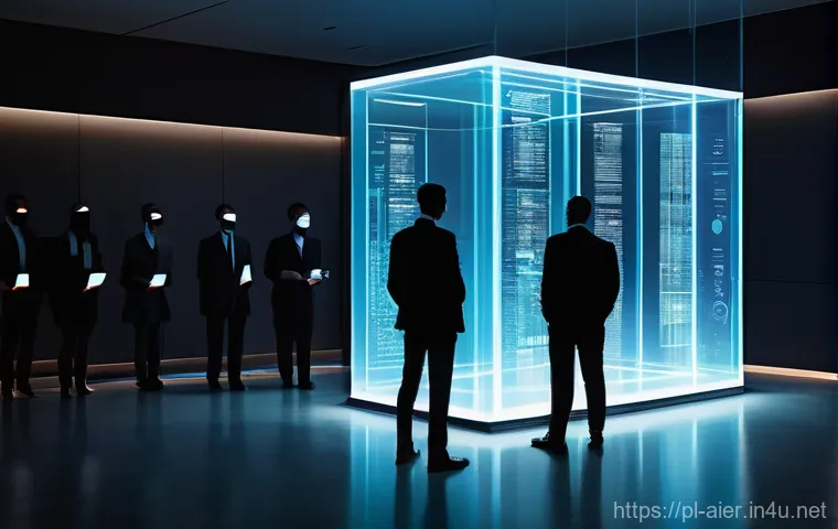 머신러닝 모델의 성능 측정 방법 - A sophisticated AI recruitment system, depicted as a sleek, towering digital monolith with glowing c...