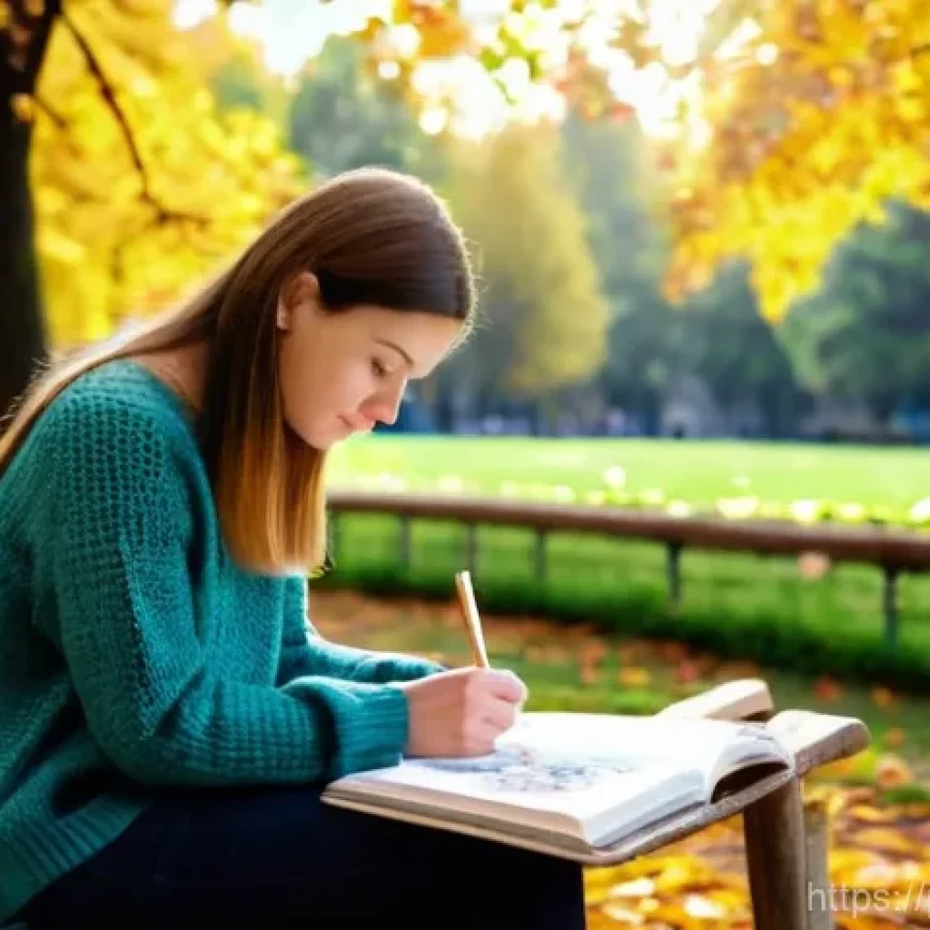 AI 전문가의 일과 삶의 균형 유지 - **A Digital Detox in Krakow's Planty Park:** A young Polish woman, an AI specialist, in her late 20s...