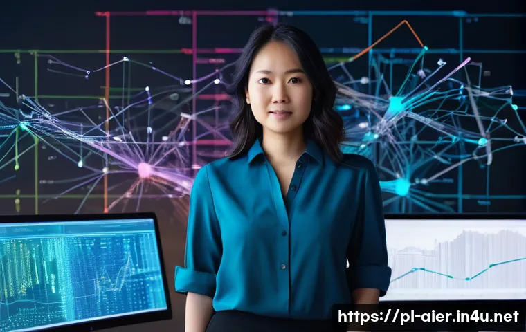 머신러닝 알고리즘 선택 가이드 - **Prompt:** A professional data scientist, a woman in her early 30s, dressed in smart casual attire,...