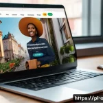 AI 분야 글로벌 트렌드와 사례 - A modern Polish e-commerce website interface displayed on a sleek laptop screen, showing personalize...