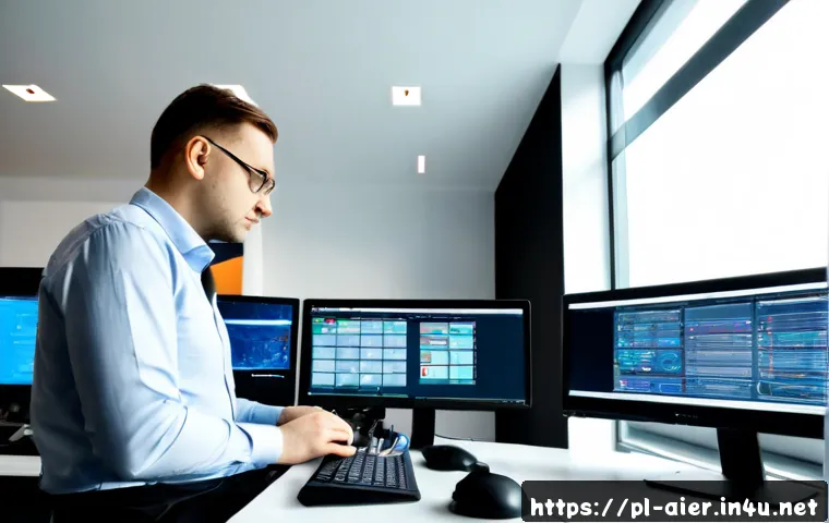 AI 모델 배포와 유지보수 노하우 - Photorealistic modern technology office in Warsaw, Polish AI engineer monitoring a secure model depl...